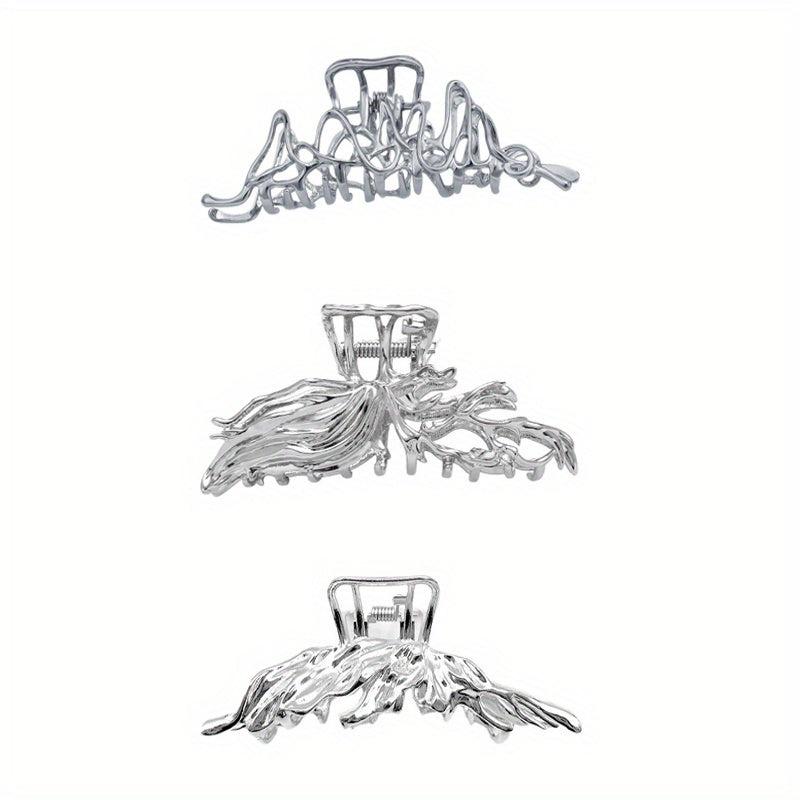 Irregular Liquid Metal Hair Grab Back Head Plate Clip