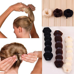 2pcs Sponge Hair Dispenser Donut Buns Maker