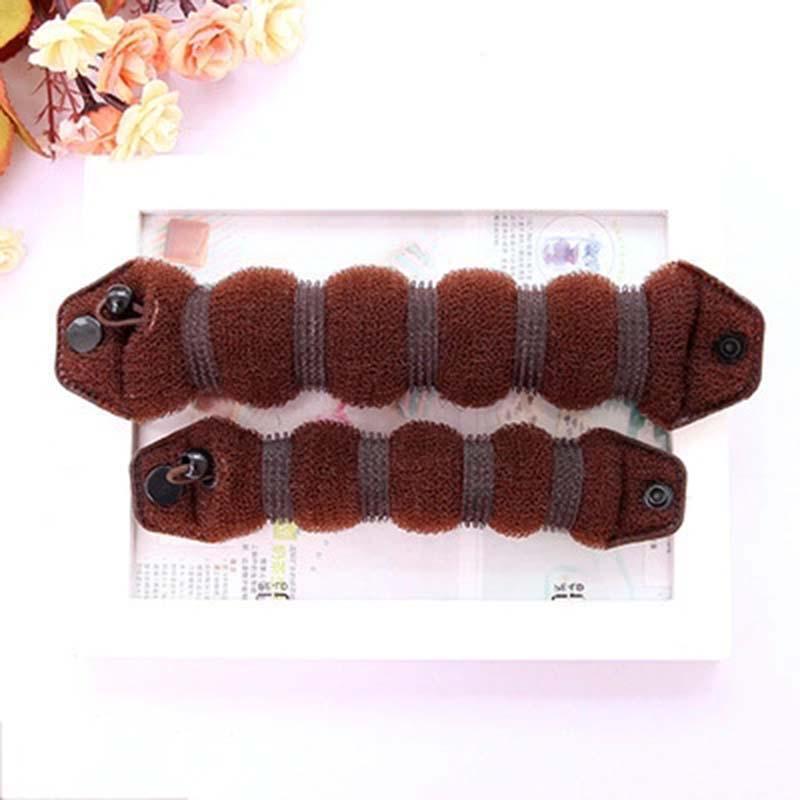2pcs Sponge Hair Dispenser Donut Buns Maker