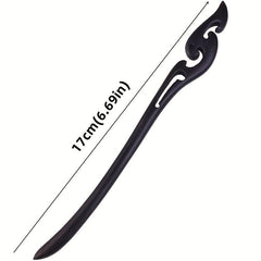 1PC Ebony Hairpin Chinese Classic Hairpin Pin Head Decoration