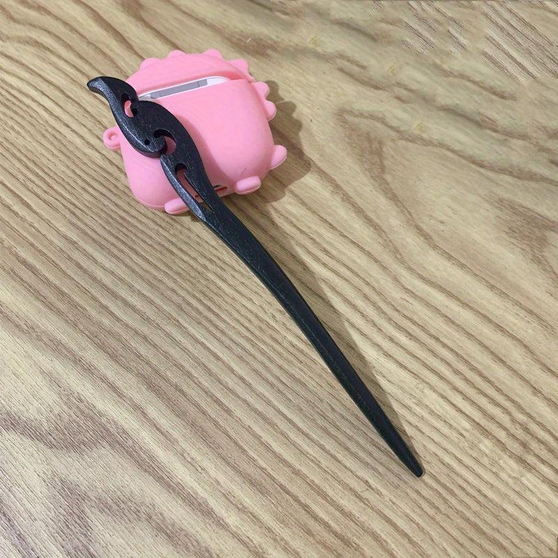 1PC Ebony Hairpin Chinese Classic Hairpin Pin Head Decoration