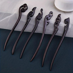 1PC Ebony Hairpin Chinese Classic Hairpin Pin Head Decoration