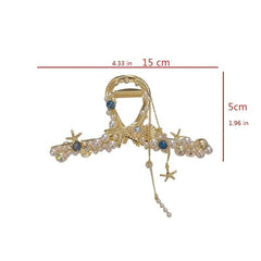 Faux Pearl Tassel Starfish Hair Claw Clip Strong Hold Grip Hair Jaw Clip