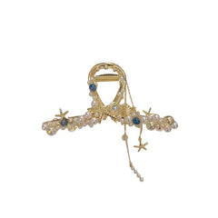 Faux Pearl Tassel Starfish Hair Claw Clip Strong Hold Grip Hair Jaw Clip