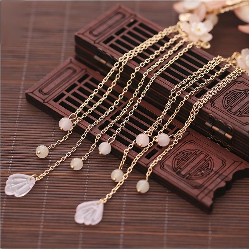 Chinese Style Flower Hair Clips & Earrings Set