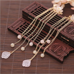Chinese Style Flower Hair Clips & Earrings Set