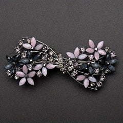 Retro Floral Hair Clip Rhinestone Daisies Barrette