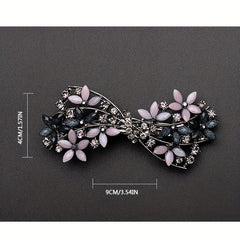 Retro Floral Hair Clip Rhinestone Daisies Barrette