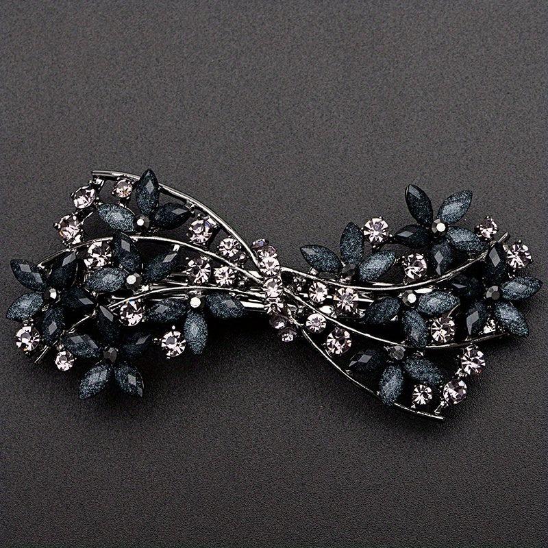 Retro Floral Hair Clip Rhinestone Daisies Barrette