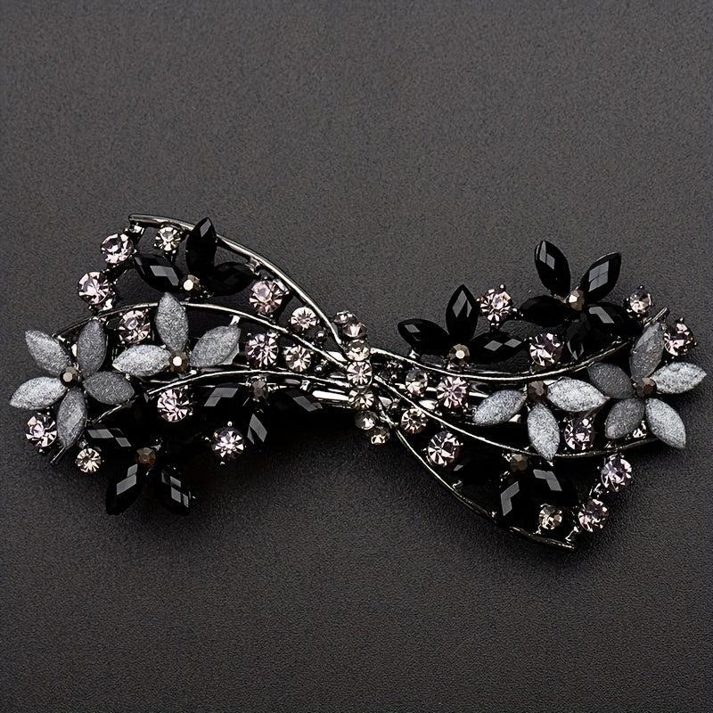 Retro Floral Hair Clip Rhinestone Daisies Barrette