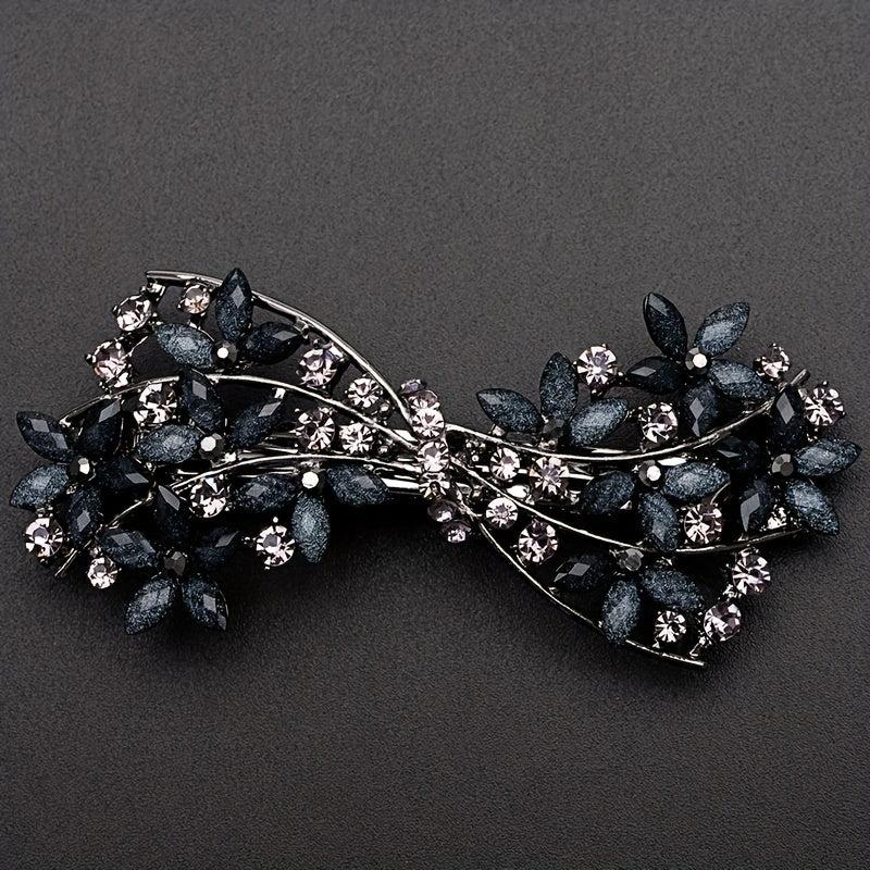 Retro Floral Hair Clip Rhinestone Daisies Barrette