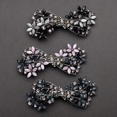 Retro Floral Hair Clip Rhinestone Daisies Barrette