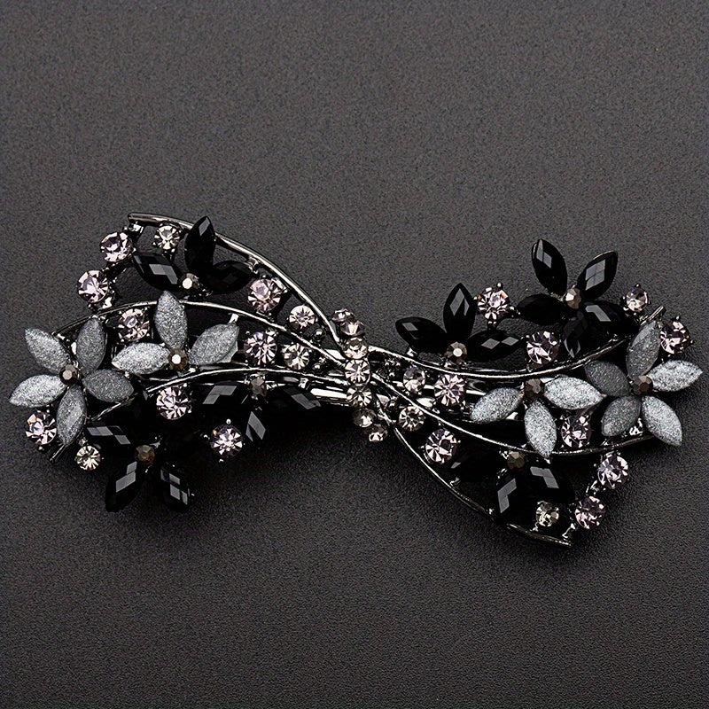 Retro Floral Hair Clip Rhinestone Daisies Barrette