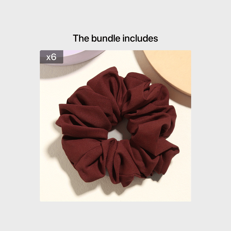 Solid Hair Scrunchies Soft Fabric Fit Curly Fine Thick Hair
