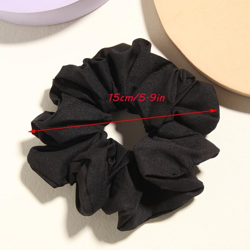 Solid Hair Scrunchies Soft Fabric Fit Curly Fine Thick Hair