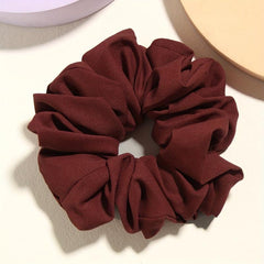 Solid Hair Scrunchies Soft Fabric Fit Curly Fine Thick Hair