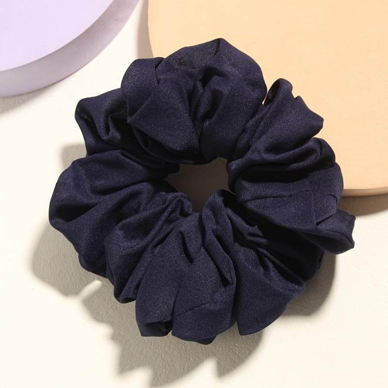Solid Hair Scrunchies Soft Fabric Fit Curly Fine Thick Hair