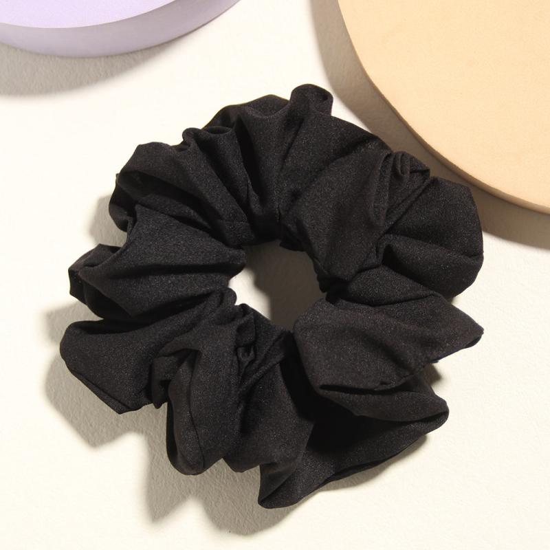 Solid Hair Scrunchies Soft Fabric Fit Curly Fine Thick Hair