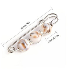 4Pcs Colorful Faux Pearl Brooch Set Lapel Pin Dress Sweater Accessories