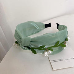 Green Flower Hairband Vintage Sweet Headband Hair Accessories