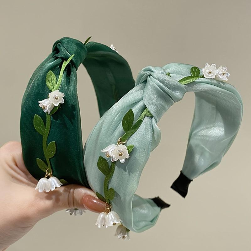 Green Flower Hairband Vintage Sweet Headband Hair Accessories