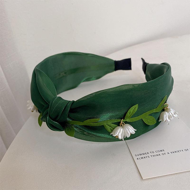 Green Flower Hairband Vintage Sweet Headband Hair Accessories