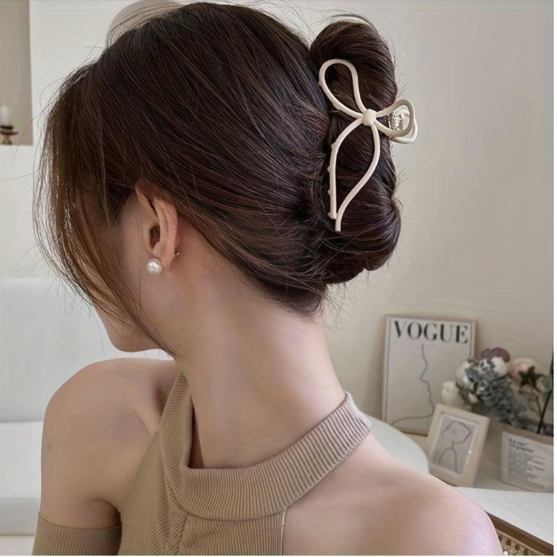 3pcs Twist Rhinestone Hair Claw Faux Pearl Hair Claw Matte Style Hair Claw Set