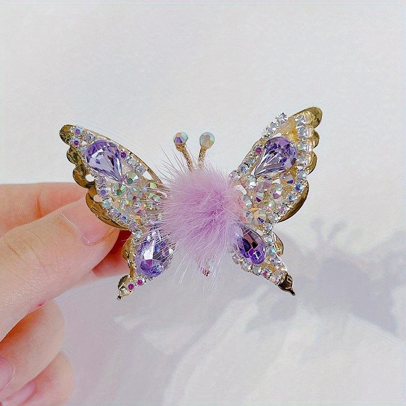 Sparkling Rhinestone Butterfly Hair Clip
