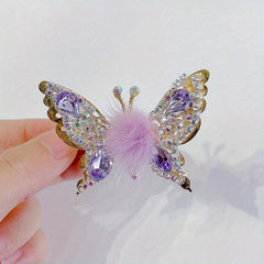 Sparkling Rhinestone Butterfly Hair Clip