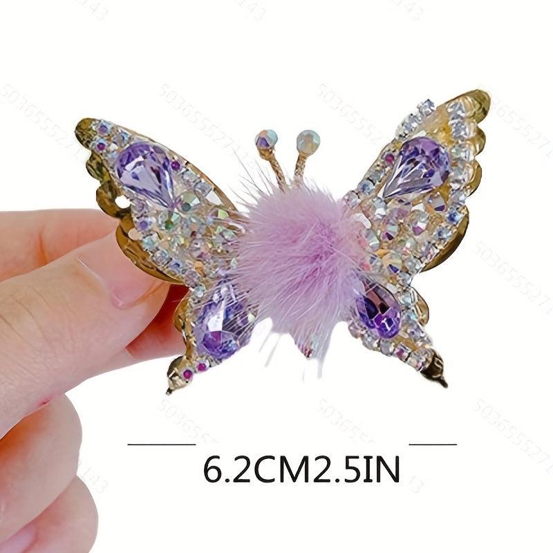 Sparkling Rhinestone Butterfly Hair Clip