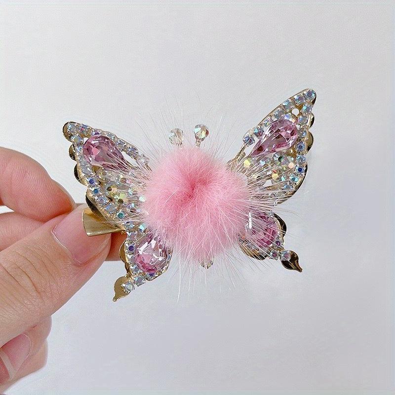 Sparkling Rhinestone Butterfly Hair Clip