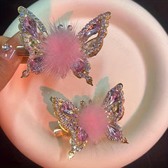Sparkling Rhinestone Butterfly Hair Clip