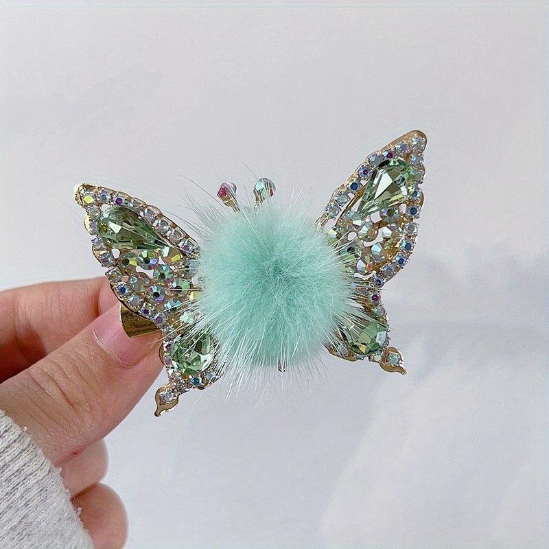 Sparkling Rhinestone Butterfly Hair Clip