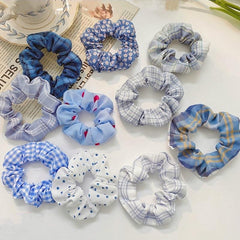 10pcs Floral Fabric Hair Scrunchies for Women Girls Sleep Soft