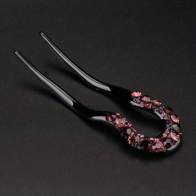 Rhinestone Insert Hairpin U-shaped Hairpin Women's Side Clip Updo Headwear