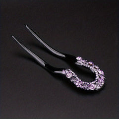 Rhinestone Insert Hairpin U-shaped Hairpin Women's Side Clip Updo Headwear
