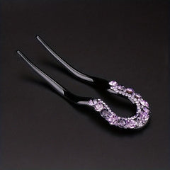 Rhinestone Insert Hairpin U-shaped Hairpin Women's Side Clip Updo Headwear
