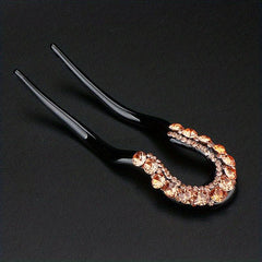Rhinestone Insert Hairpin U-shaped Hairpin Women's Side Clip Updo Headwear