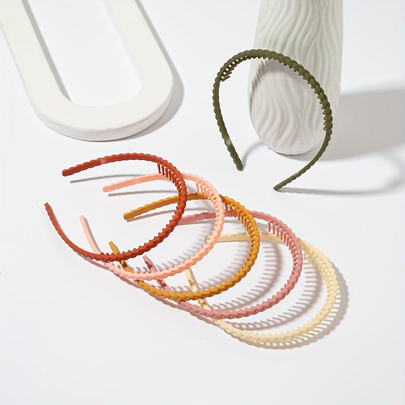 6PCS Multicolor Wavy Hair Band Plastic Headbands Hair Hoop Accessory