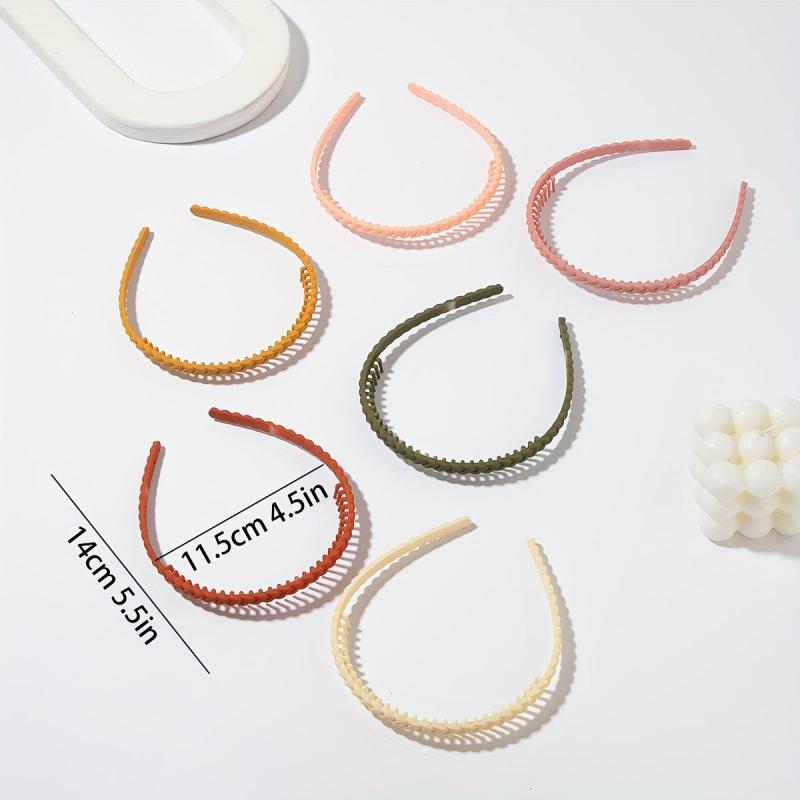 6PCS Multicolor Wavy Hair Band Plastic Headbands Hair Hoop Accessory