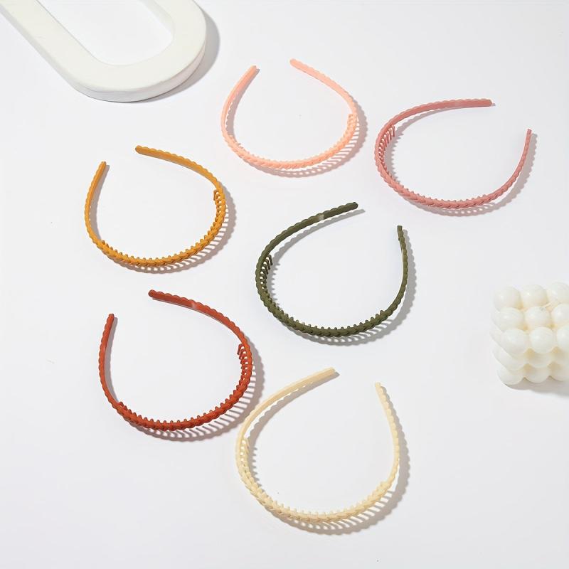 6PCS Multicolor Wavy Hair Band Plastic Headbands Hair Hoop Accessory