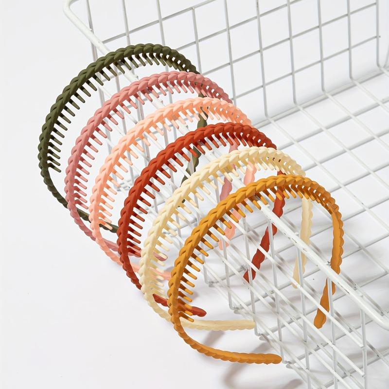 6PCS Multicolor Wavy Hair Band Plastic Headbands Hair Hoop Accessory
