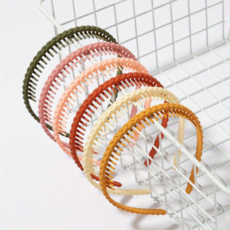 6PCS Multicolor Wavy Hair Band Plastic Headbands Hair Hoop Accessory