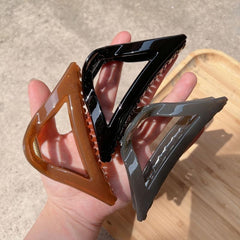 6 Pcs Glossy Triangle Hollow Hair Claw for Women