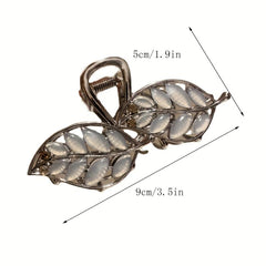 Opal Hair Claw Headwear for Women Leaf Shape Hair Clip