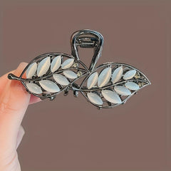 Opal Hair Claw Headwear for Women Leaf Shape Hair Clip