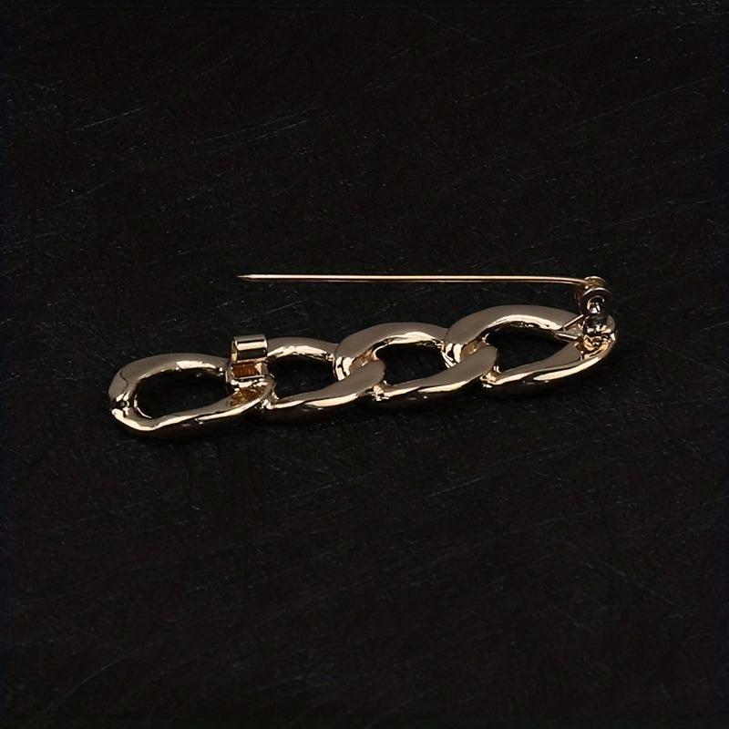Minimalist Solid Safety Pin Brooch Alloy Buckle For Women Men
