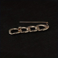 Minimalist Solid Safety Pin Brooch Alloy Buckle For Women Men
