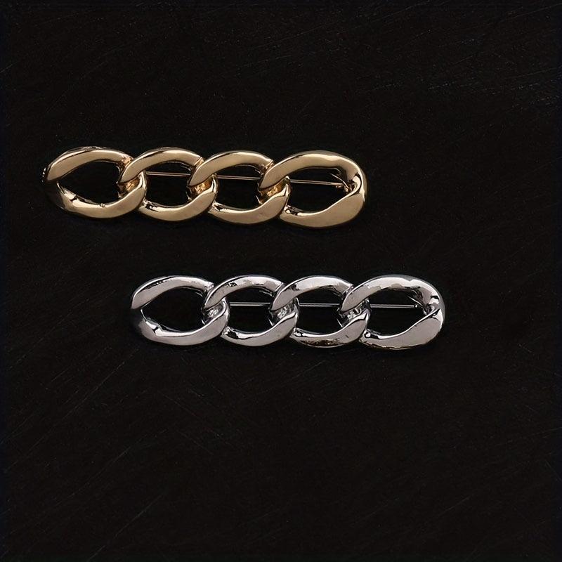 Minimalist Solid Safety Pin Brooch Alloy Buckle For Women Men