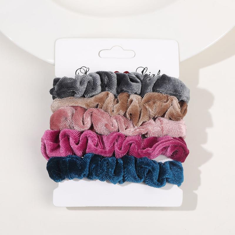 6pcs Velvet Satin Hair Tie Scrunchie Set for Women Girls